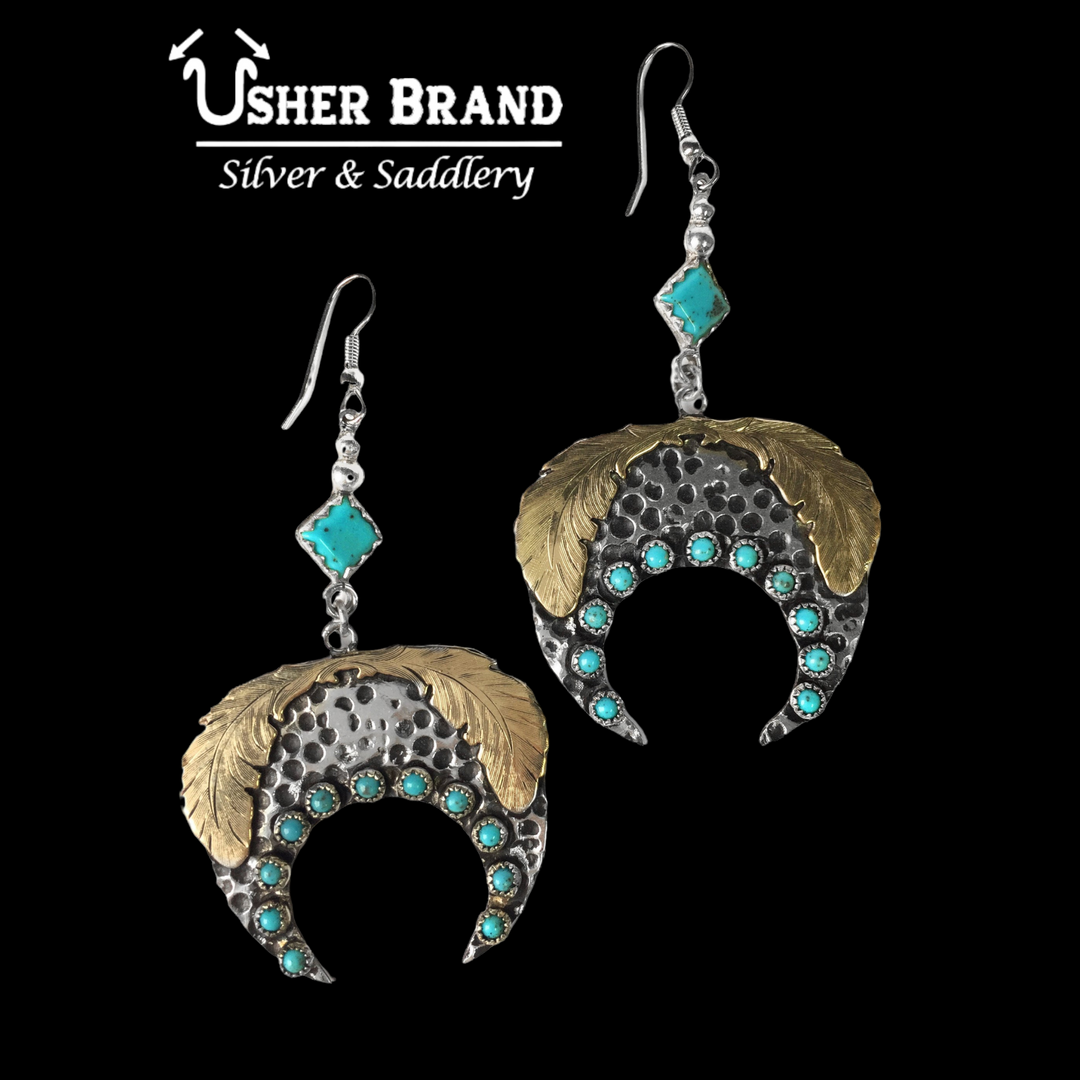 Jemez Silver Squash Blossom Earrings