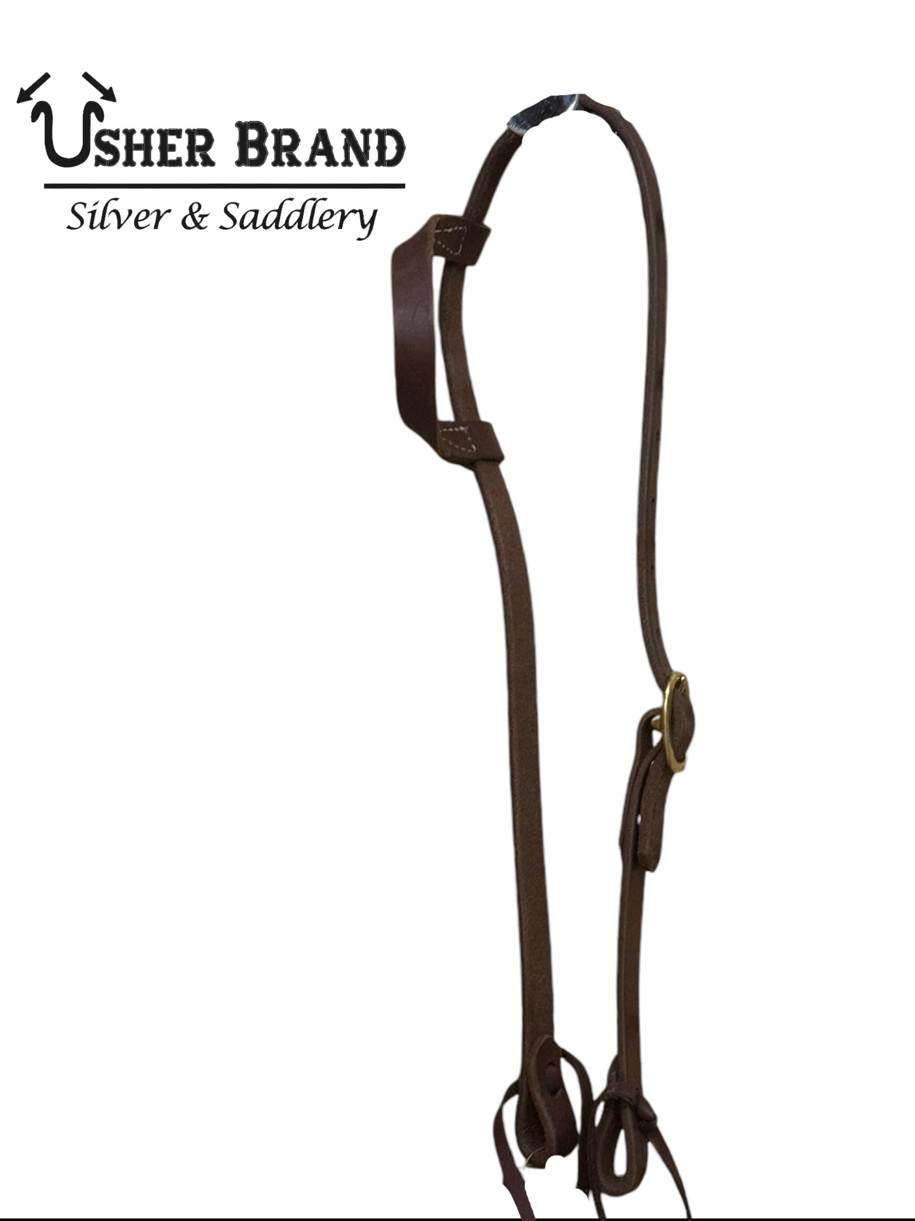 Harness Leather Slip Ear Headstall 5/8