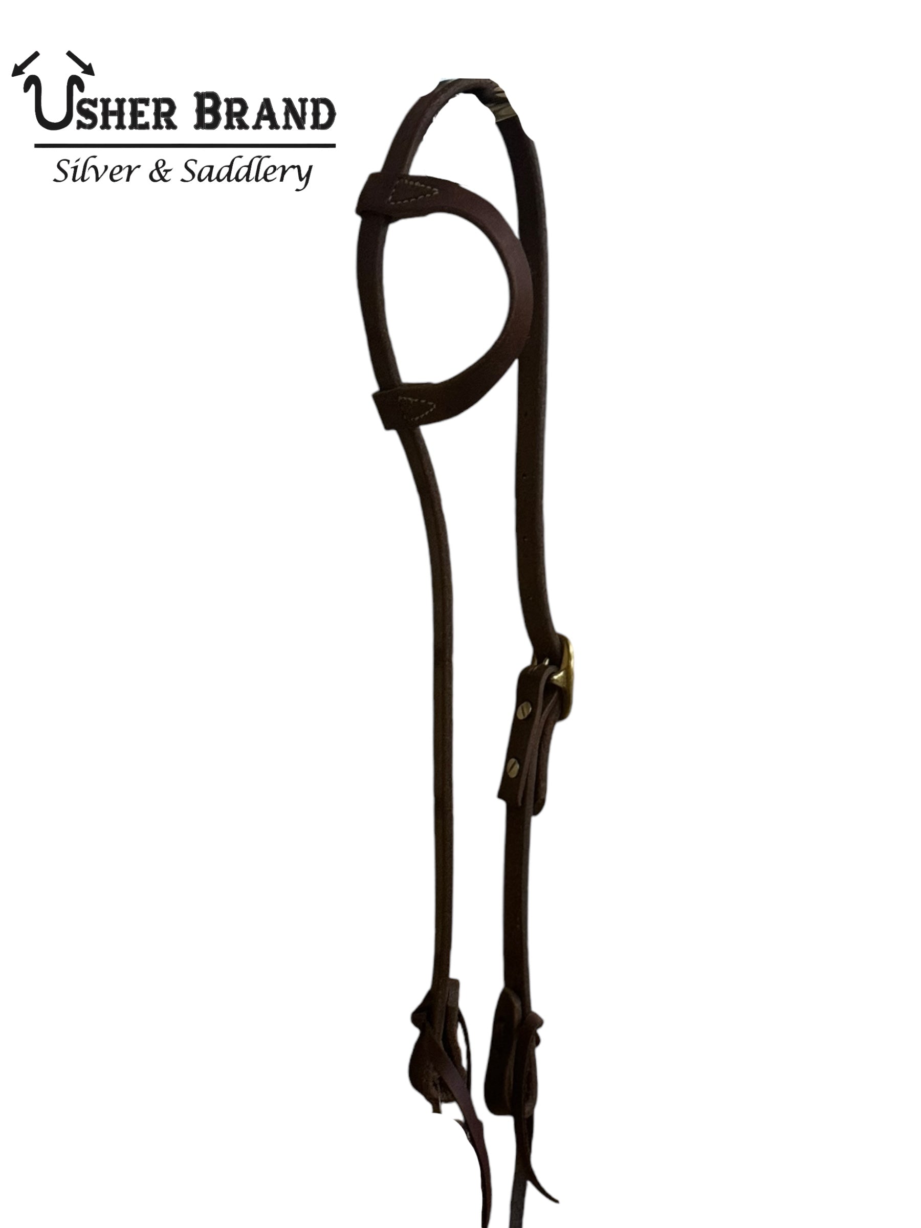 Harness Leather Slip Ear Headstall 5/8