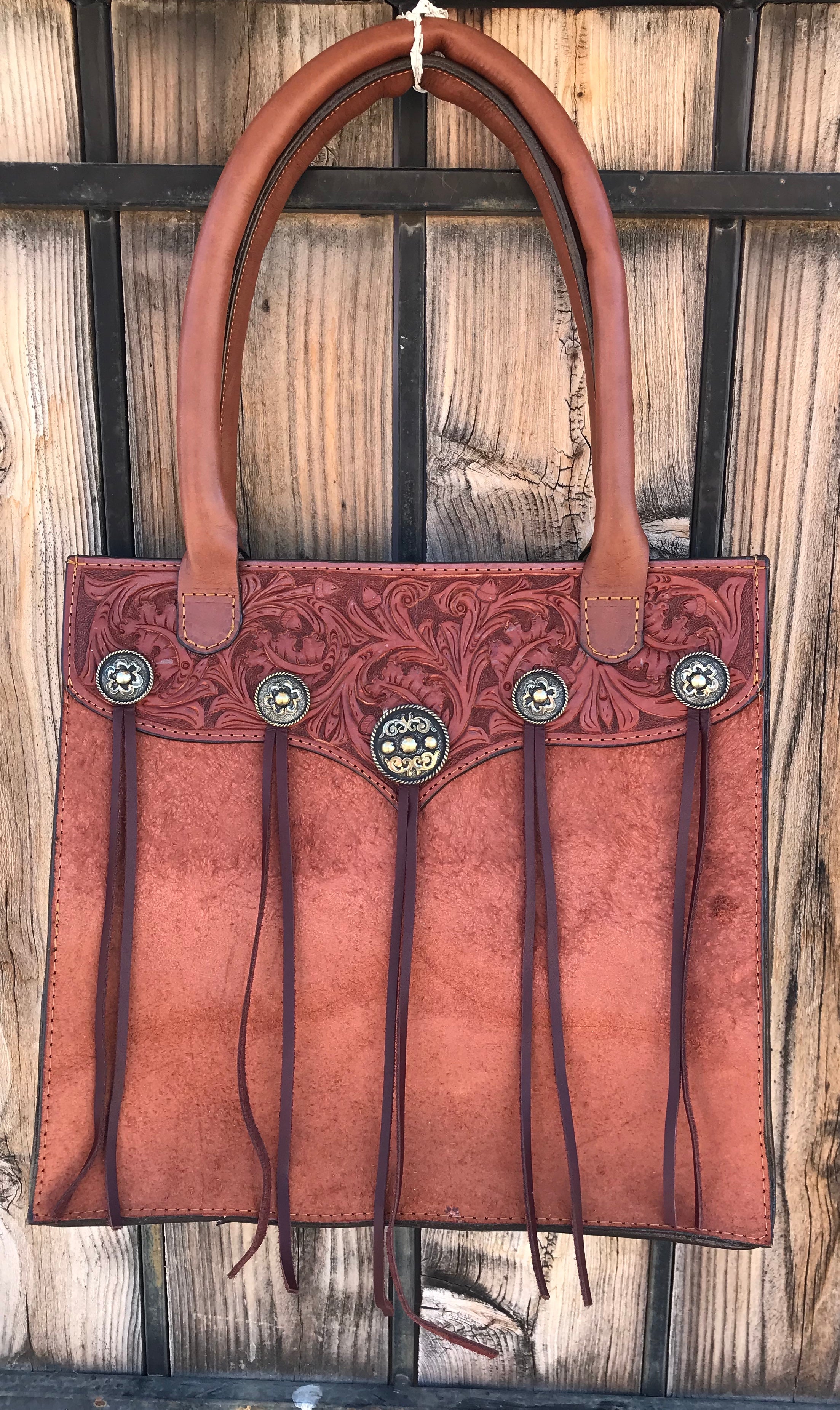 Cimarron Tooled Leather Tote