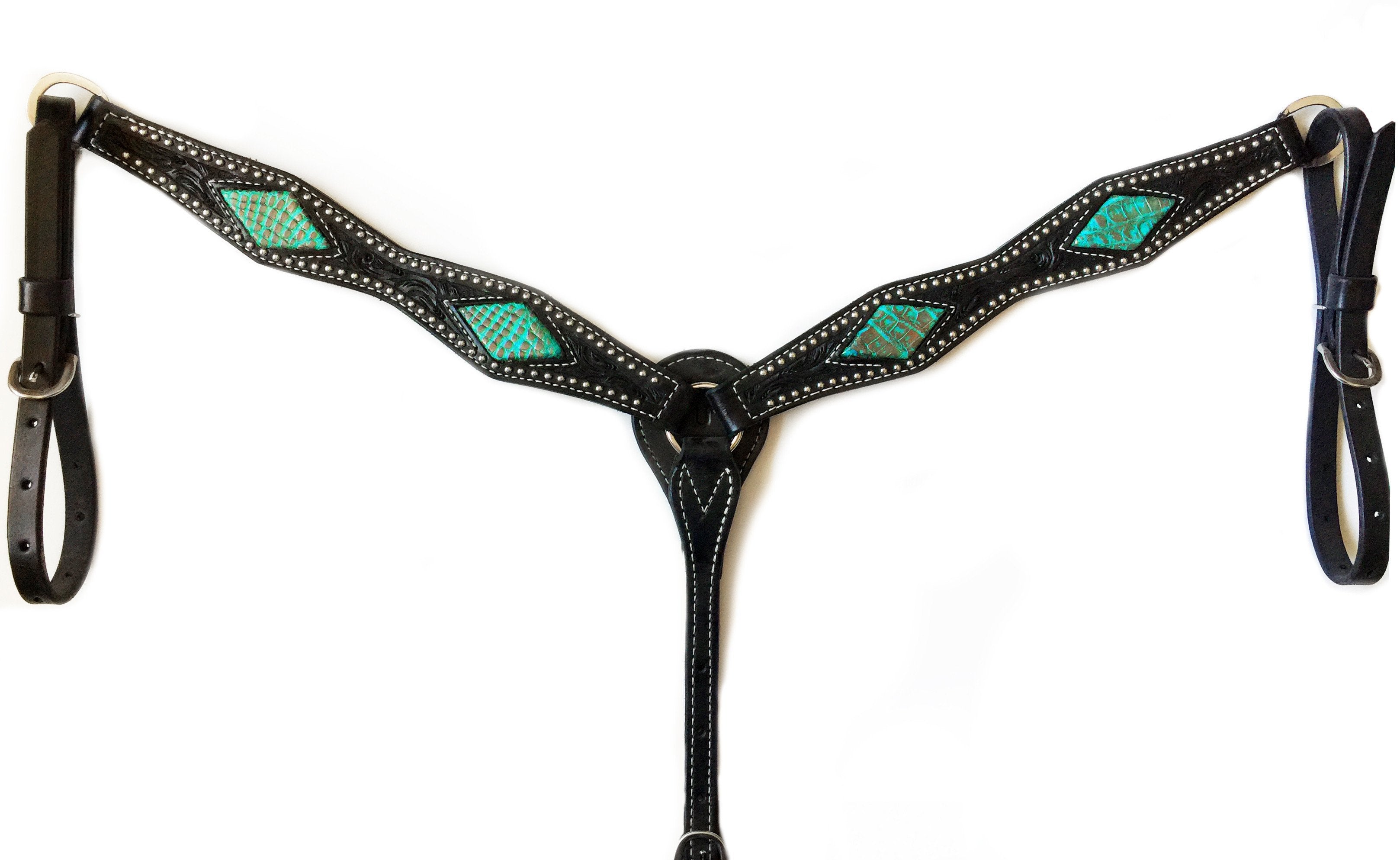 2" Scallop Breastcollar with Caiman Inlay; UBBC-011