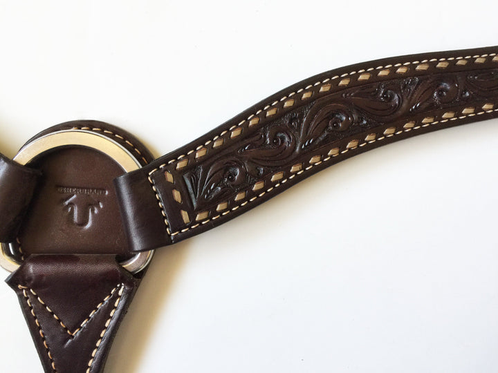 2" Wyoming Floral Breastcollar with Tan Buckstitch; UBBC-014