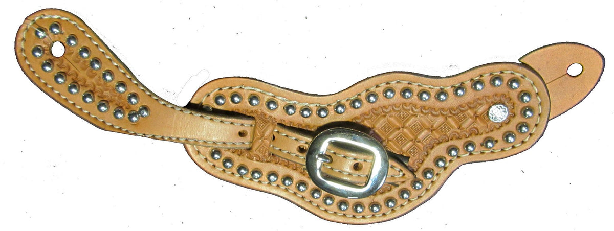 Buckaroo Spur Straps with Silver Spot Accents; UBSS-205