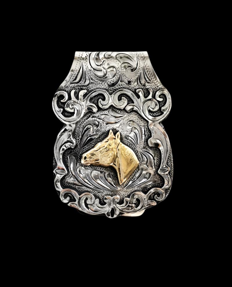 Horse Head Engraved Money Clip