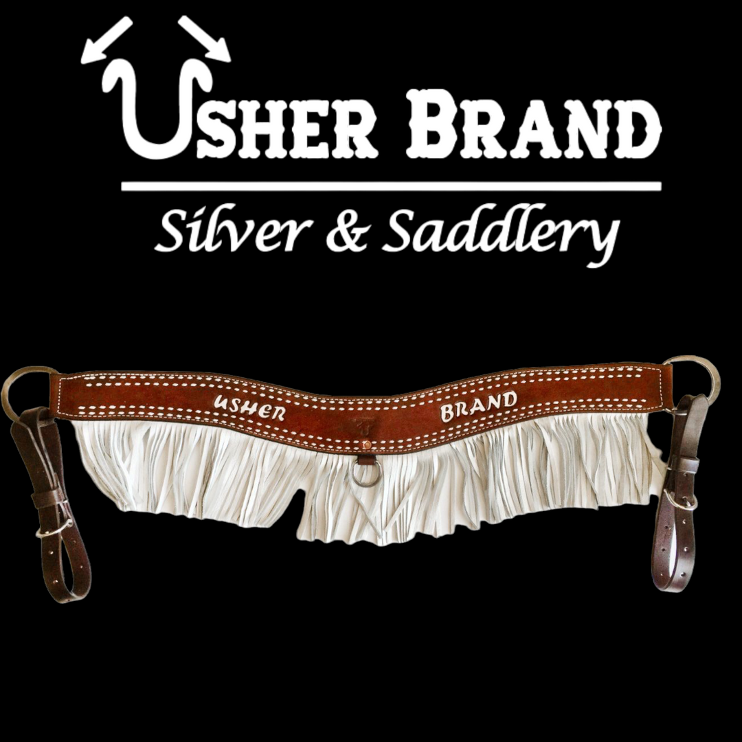 3" Usher Brand Tripping Collar with Double Buckstitch and Fringe; UBTC-010