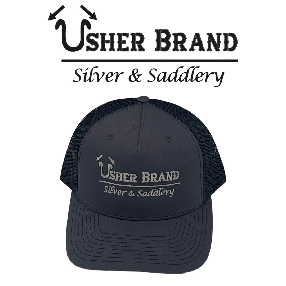 Dark Blue  and Grey Usher Brand Balk Cap